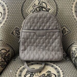 Grey Quilted Backpack